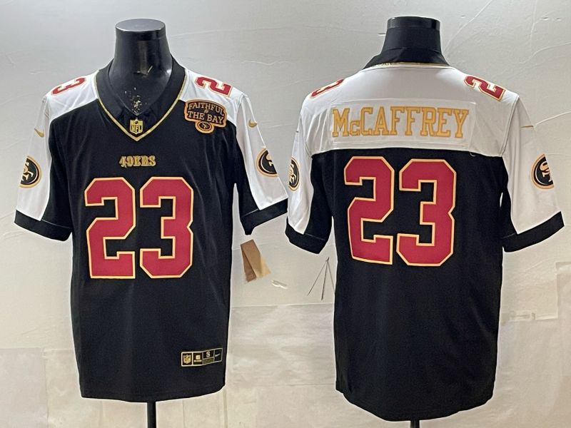 Men 2026 Nike San Francisco 49ers #23 Mccaffrey Black 3th generation Thorwback Limited NFL Jersey 07->san francisco 49ers->NFL Jersey